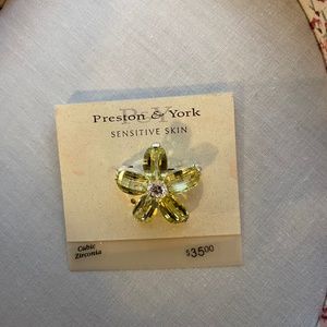Preston & York Cubic Zirconia Flower Pin